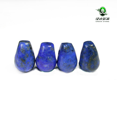 实物拍照w绿色水滴形青金石珠子