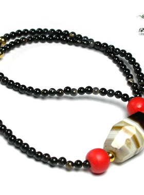 缠丝玛瑙挂坠珠项链不还价清