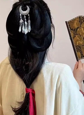 儿童汉服头饰古风女童发髻配饰古装发饰发夹假发搭配流苏步摇发卡