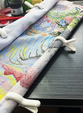十字绣管子卷绣布夹子 无痕固定辅助神器 大小卷布简单好收纳工具
