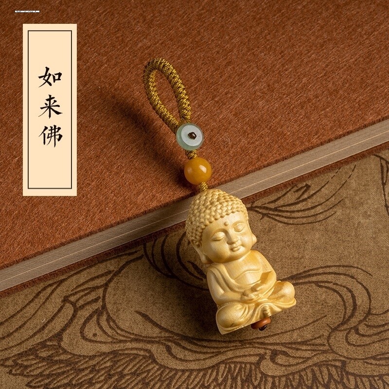 桃木汽车钥匙扣挂件男士个性时尚霸气随身包挂饰品坠