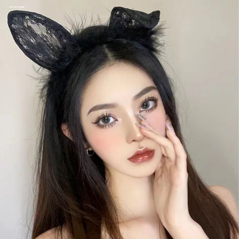 性感蕾丝面具半脸直播头套兔女郎眼罩古风面纱兔子情趣面罩女