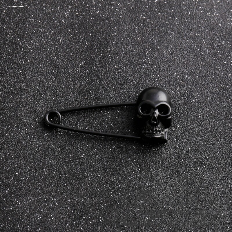 欧美风立体骷髅头胸针男女西服衬衫领口复古金属别针领针扣小配饰