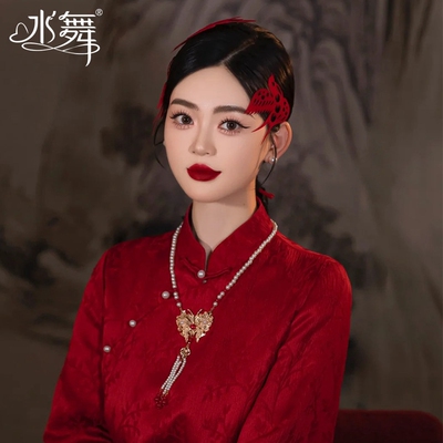 D1100 国风新中式新娘马面裙项链璎珞汉服配饰订婚旗袍礼服配饰