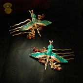 水舞U1178 飞鹤发梳国风盘发插梳秀禾头饰新娘中式 古风发饰