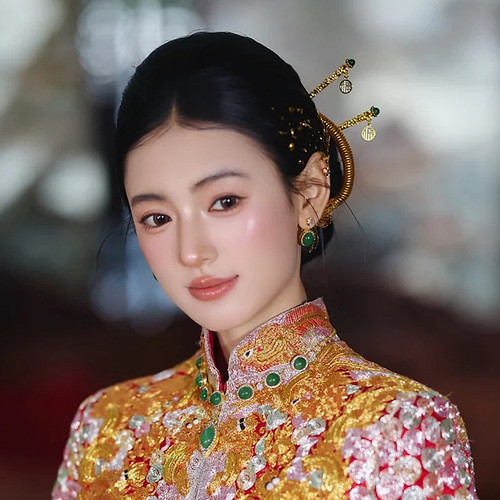 水舞C0722 精致简约中式新娘发簪头饰秀禾服发饰龙凤褂晨袍盘发