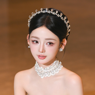 水舞A5308 简约韩式水钻新娘皇冠头饰公主王冠发箍婚纱礼服配饰