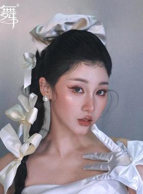 水舞B2933 手作蝴蝶结发圈发饰新娘结婚法式复古写真婚纱礼服配饰