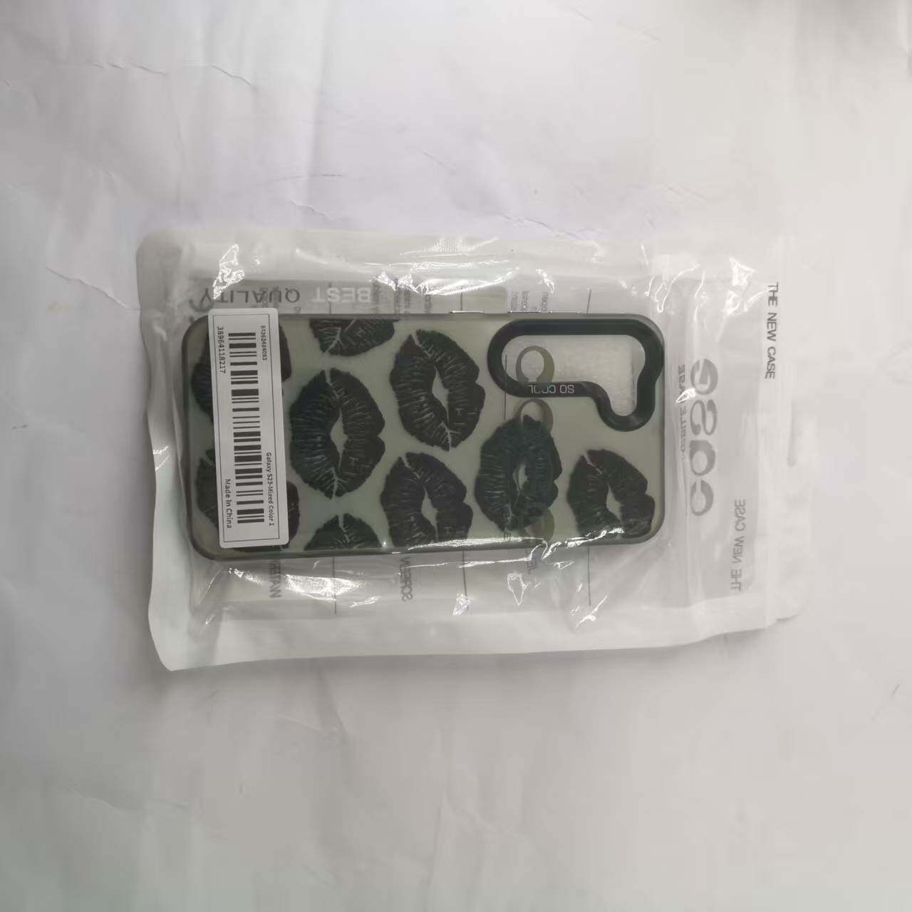 适用三星Galaxy S23 嘴唇镂空保护套散彩绘彩黑壳防摔硅胶手机壳