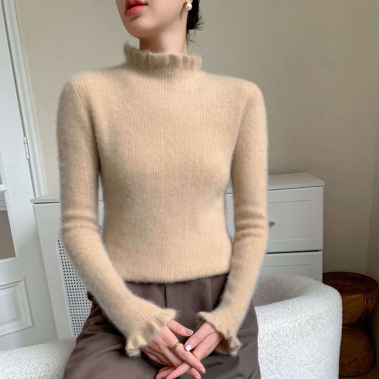 半高领山羊绒衫针织毛衣女打底衫