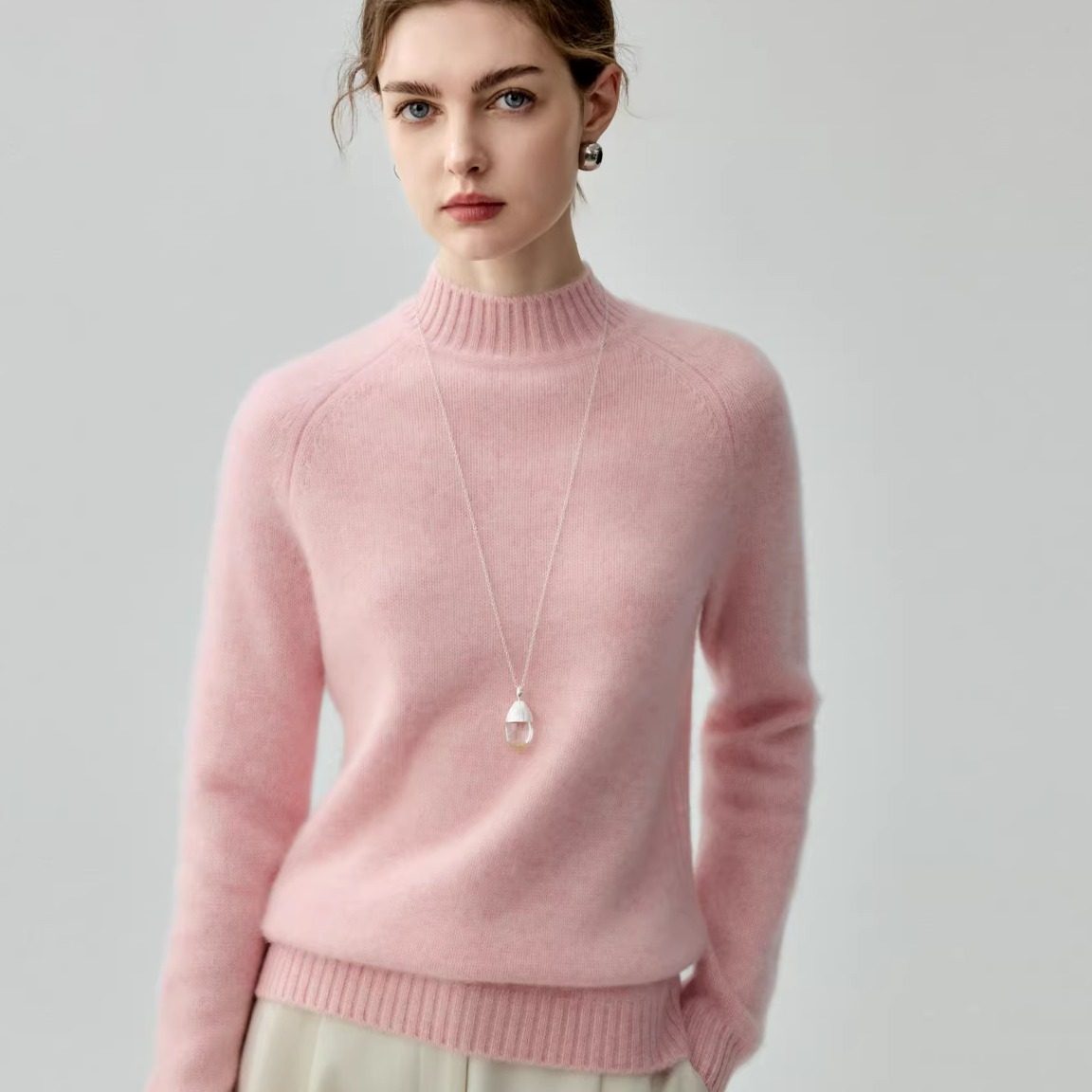 重磅三股加厚山羊绒衫女半高领插肩纯色百搭毛衣宽松羊毛针织打底,女装/女士精品,羊绒衫,淘宝优惠券,粉丝福利购,淘宝优惠卷