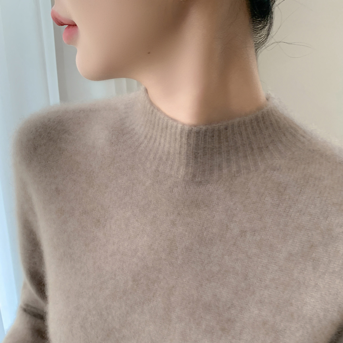 25秋冬高级感山羊绒衫女一线成衣无缝半高领针织毛衣宽松羊毛打底,女装/女士精品,羊绒衫,淘宝优惠券,粉丝福利购,淘宝优惠卷