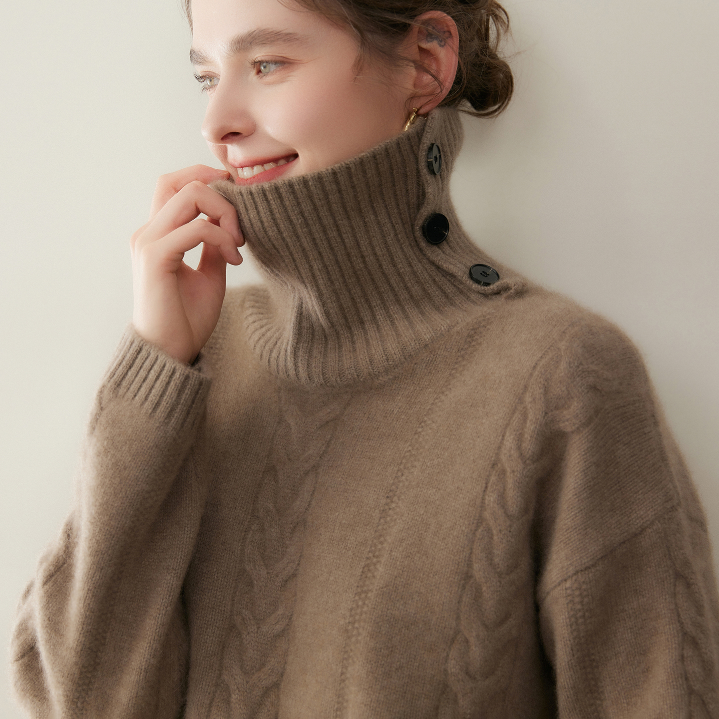 重磅加厚宽松慵懒风山羊绒衫毛衣