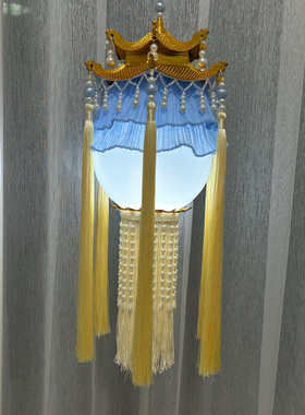 中国风复古仿羊角发光绛纱灯汉服拍摄道具长流苏手提古风宫灯成品