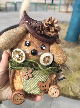 成品榼藤子豆荚娃娃手工制作