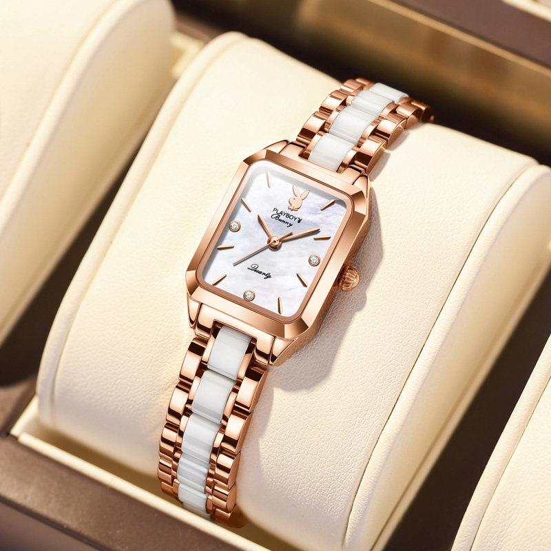 花花公子旗舰店手表女超薄新款品牌全自动石英表防水女表时尚2050
