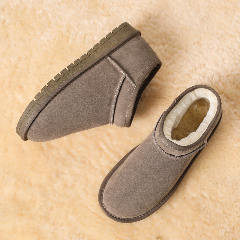 2025新款短筒雪地靴女冬季加绒加厚面包鞋保暖防滑一脚蹬雪地棉鞋