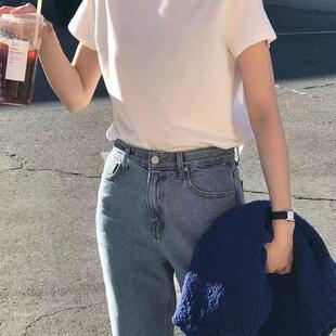 韩设计师款 你 经典 简约基础 T恤 圆领短袖 简单