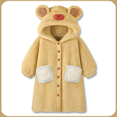 冬季 卡通睡衣女款 加绒加厚珊瑚绒可爱保暖家居服睡袍 芝士小熊