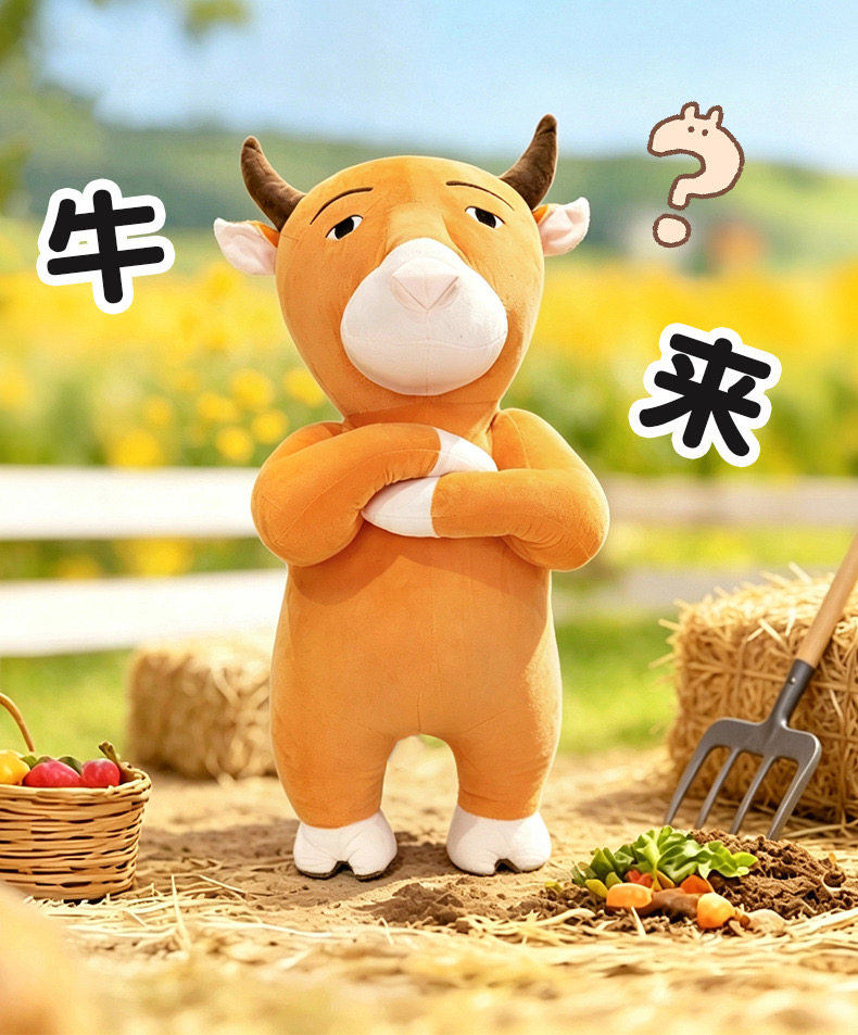 可爱搞笑牛来毛绒玩具公仔布娃娃玩偶儿童生日礼物送女友生日礼品