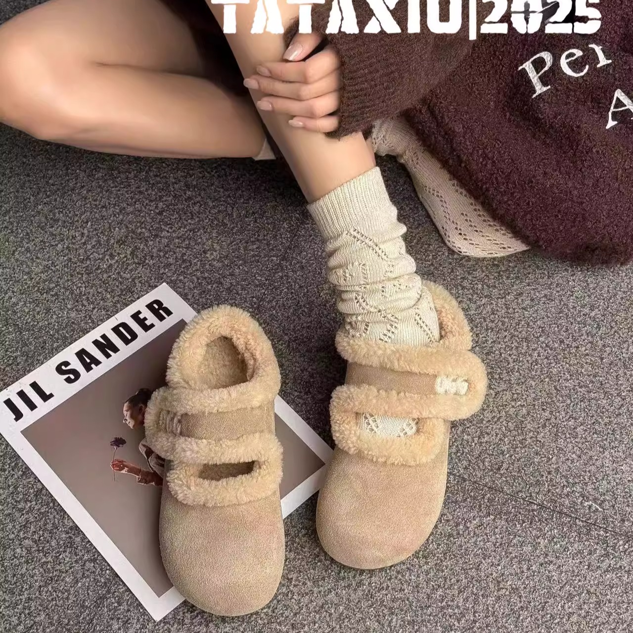 2025新款秋季真皮厚底增高雪地靴