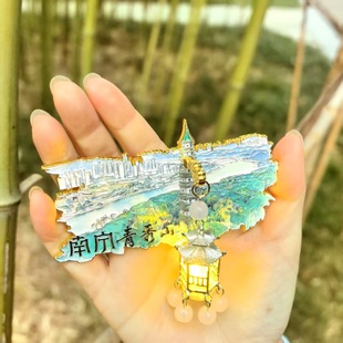 南宁青秀山广西立体灯笼发光冰箱贴金属旅游文创纪念品伴手礼装饰