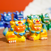 饰摆件文创可爱办公家居旅游手办 国潮石狮子桌面装 狮三百 狮欢喜