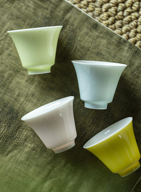墨己原矿色釉薄胎茶杯功夫茶具陶瓷家用单杯简约浅色喝茶小杯子