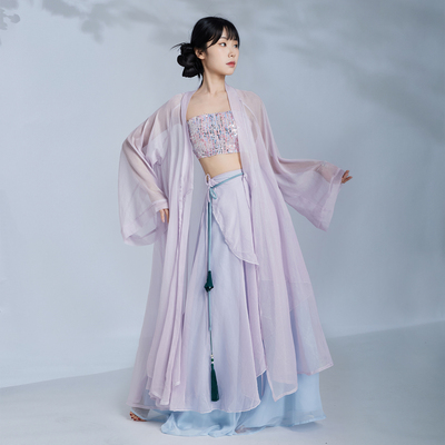 华丽独秀中国舞演出服仙气飘逸显瘦古风爵士舞蹈服古典舞练功服女