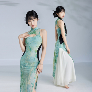 华丽独秀古典舞练功服修身显瘦新中式旗袍套装古风爵士演出表演服