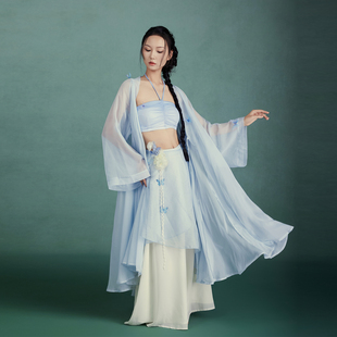 华丽独秀古典舞舞蹈服演出服古风爵士纱衣外披飘逸显瘦练功服汉服