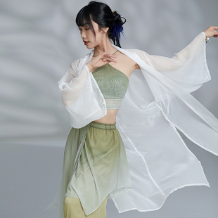 华丽独秀古典舞练功服国风爵士套装 子女 纱衣中国舞蹈服飘逸显瘦裤