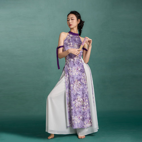 华丽独秀古风爵士旗袍裙古典舞新中式飘逸显瘦舞蹈服练功服演出服