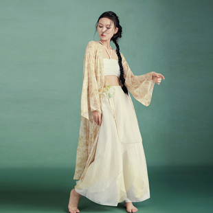 华丽独秀古风爵士纱衣外披套装仙气飘逸显瘦汉服古典舞蹈服演出服