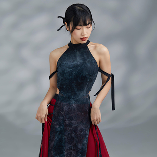 华丽独秀旗袍舞蹈服装国风爵士舞飘带裙飘逸显瘦日常古典舞练功服