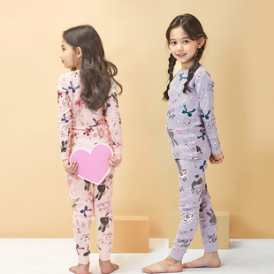 春秋儿童内衣套装 线衣线裤 女衬衣家居服 纯棉薄款 韩国女童秋衣秋裤