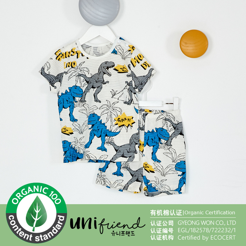 韩国儿童短袖短裤薄款家居服宝宝竹节棉空调服男童睡衣恐龙T恤A类,童装/婴儿装/亲子装,家居服套装,淘宝优惠券,粉丝福利购,淘宝优惠卷