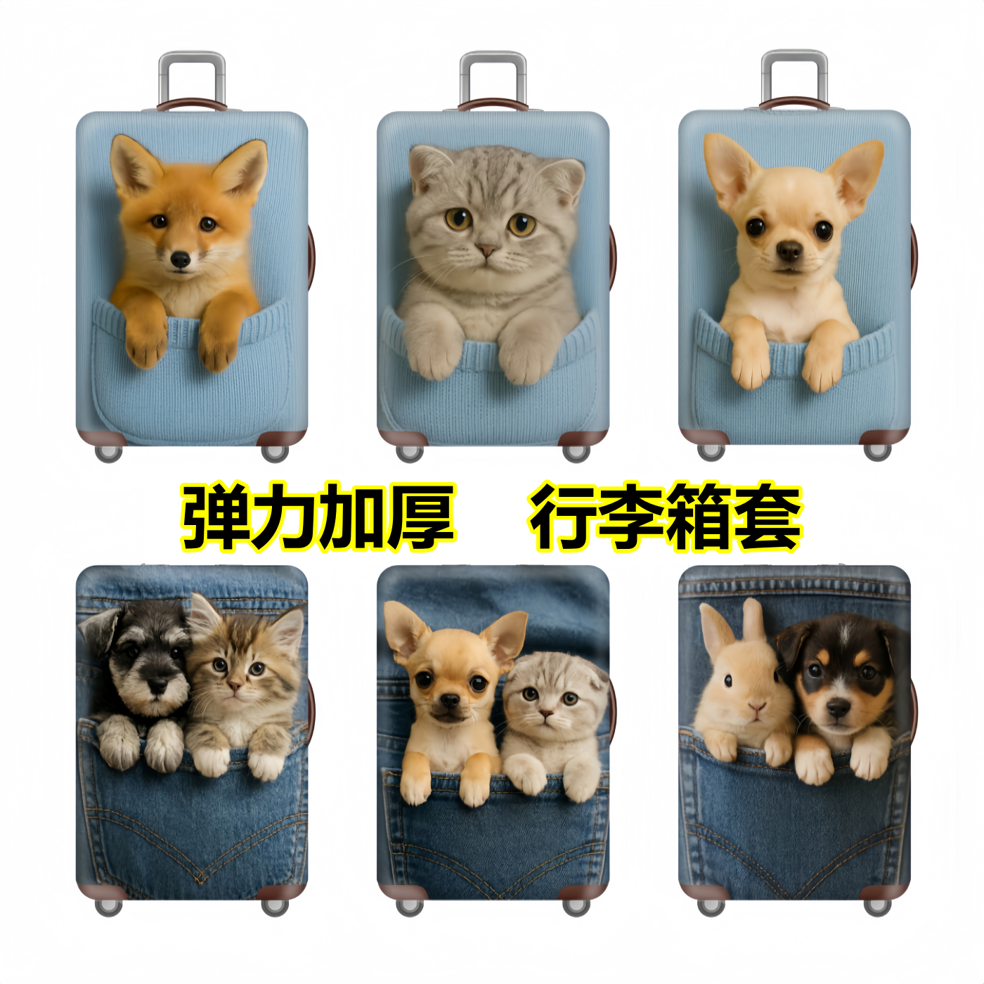 三七分弹力行李箱保护套