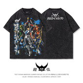 T恤经典 TEE7 复古动漫魔神坛斗士合影水洗做旧日系纯棉重磅短袖