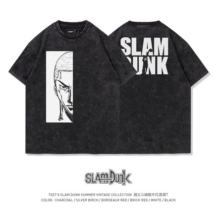 TEE7-灌篮高手动漫T恤樱木花道高宫望湘北宽松日系复古印花短袖