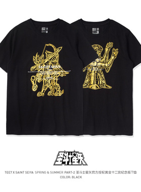TEE7-清仓特价圣斗士T恤黄金圣衣十二宫动漫情侣潮牌纯棉短袖