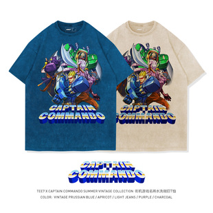 T恤怀旧经典 重磅纯棉宽松短袖 复古街机游戏名将水洗做旧美式 TEE7