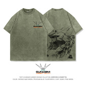 TEE7 日系复古动漫高达T恤战争与和平水洗做旧纯棉宽松ins短袖