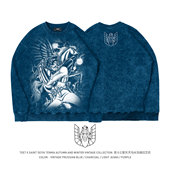 TEE7 圣斗士星矢天马座马年贺岁燃烧小宇宙做旧复古纯棉圆领卫衣