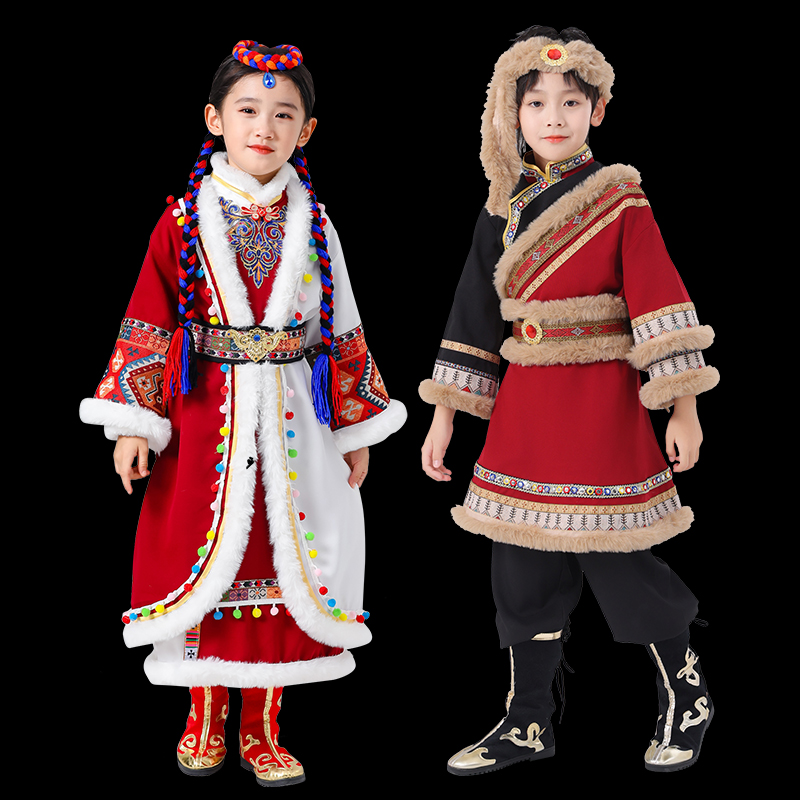 儿童藏族服装男女日常新款藏袍民族服饰少数民族蒙古服族服饰夏季