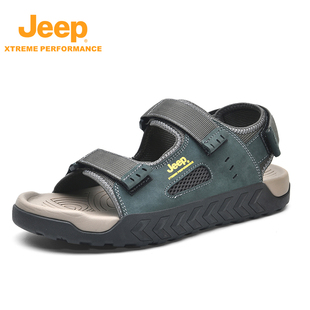新款 Jeep吉普户外凉鞋 夏季 防滑魔术贴凉拖 男士 溯溪涉水速干沙滩鞋