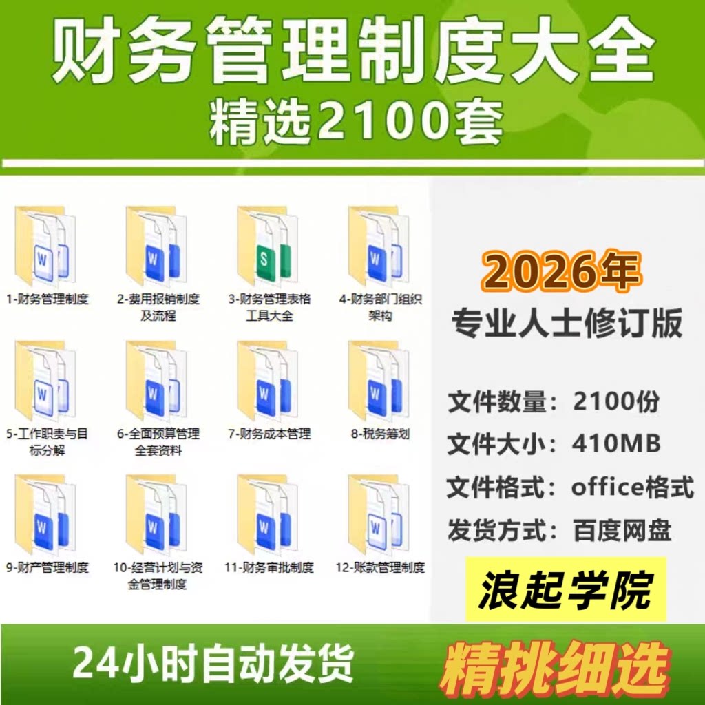 财务管理制度模板全套电子版大全图片