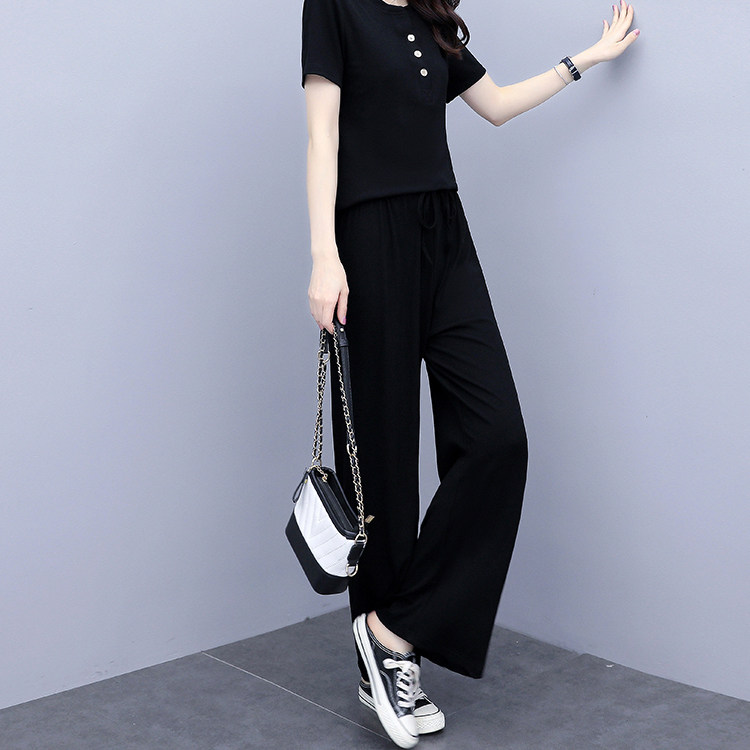 【限量福利款】冰丝百褶阔腿裤女夏季薄款垂感宽松直筒凉凉裤子