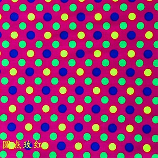 全棉薄款 棉灯芯绒枚红色圆点棉灯芯绒印花布 条绒印花布料宝宝拖鞋