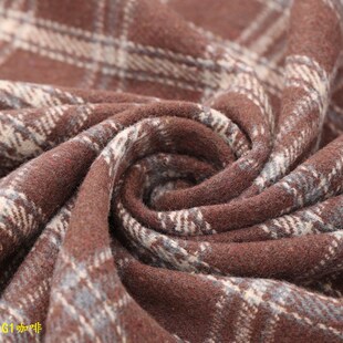 TR加厚粗纺格子布艺包装礼盒箱包挎肩包窗帘隔断沙发布咖啡色织布